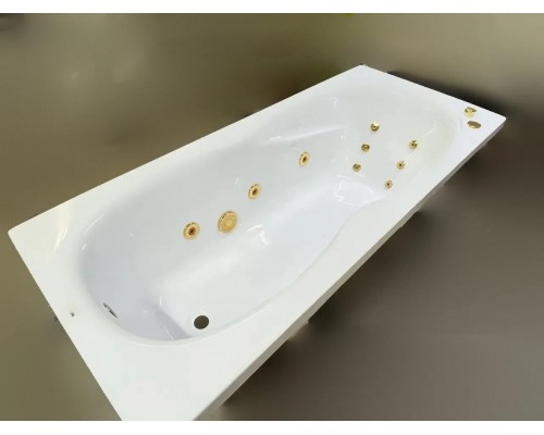 Гидромассажная акриловая ванна Neonika 180x80 Relisan золото матовое