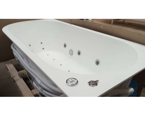 Установка гидромассажной системы цвет форсунок хром в мраморную ванну SALINI SOFIA SPA